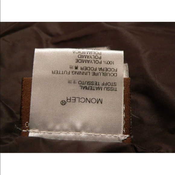 Moncler brown down puffy 3/4 length coat quilted - Picture 6 of 8